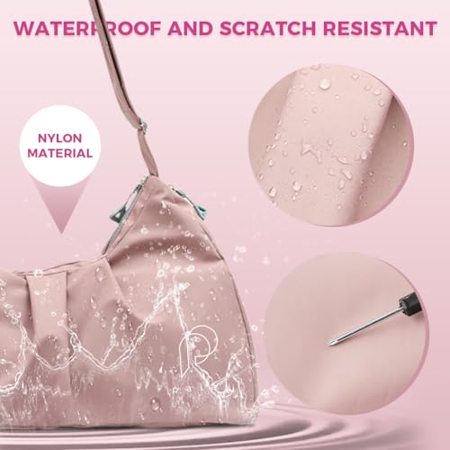 PALAY® Women Gym Bag Fashion Nylon with Shoe Compartment Duffle Travel Shoulder Multifunctional Waterproof Day Pack Adjustable Strap Pink 3 PCS PALAY® Women Gym Bag Fashion Nylon with Shoe Compartment Duffle Travel Shoulder Multifunctional Waterproof Day Pack Adjustable Strap Pink 3 PCS